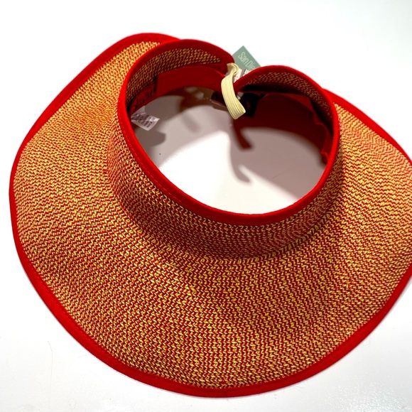 San Diego Hat Club Red Signature Ultra Large Brim Visor With UPF 50 Packable NWT - Picture 4 of 12